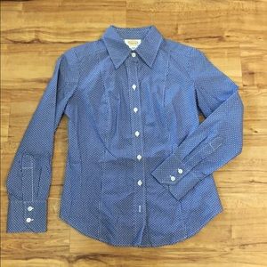 Stripped blue and white button down